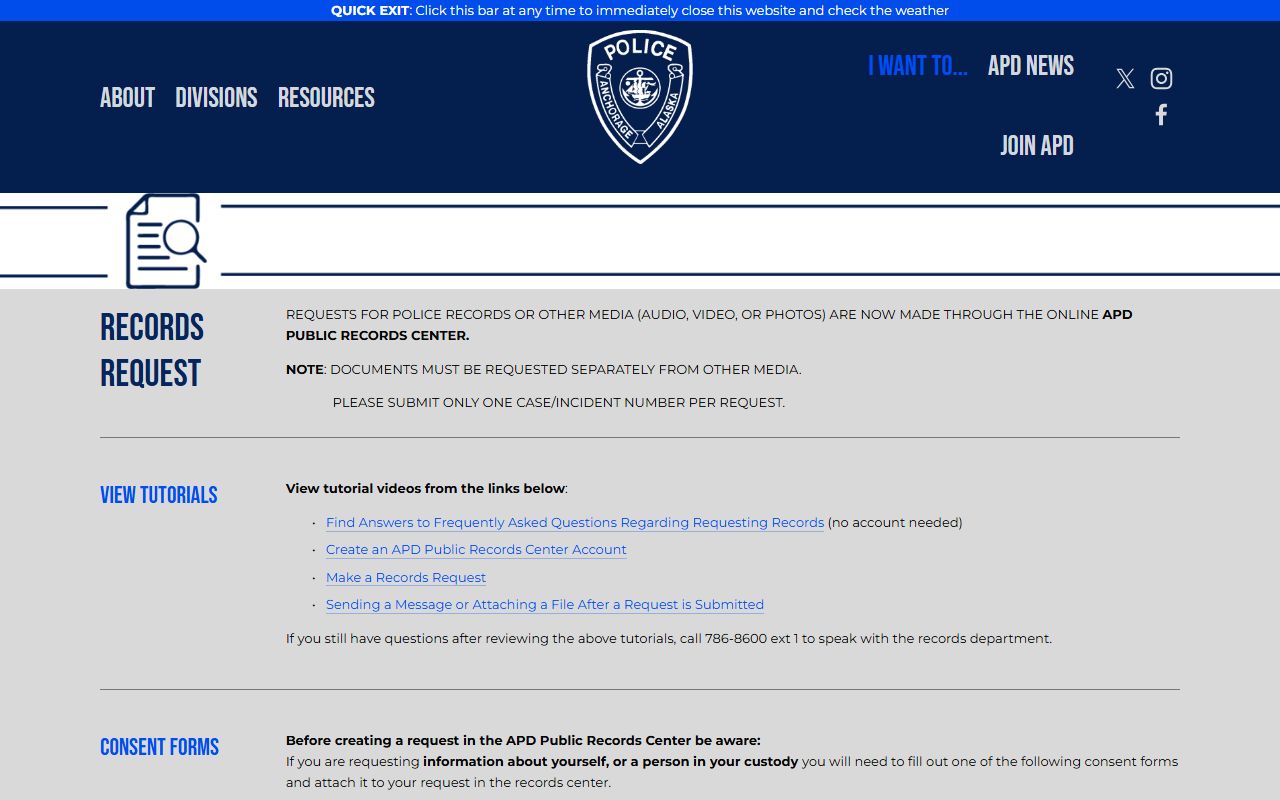 Anchorage Police Department Records Portal
