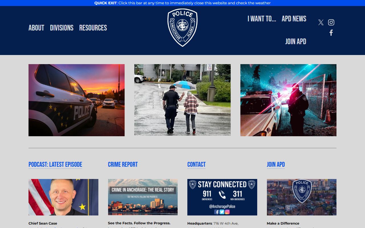Anchorage Police Department website